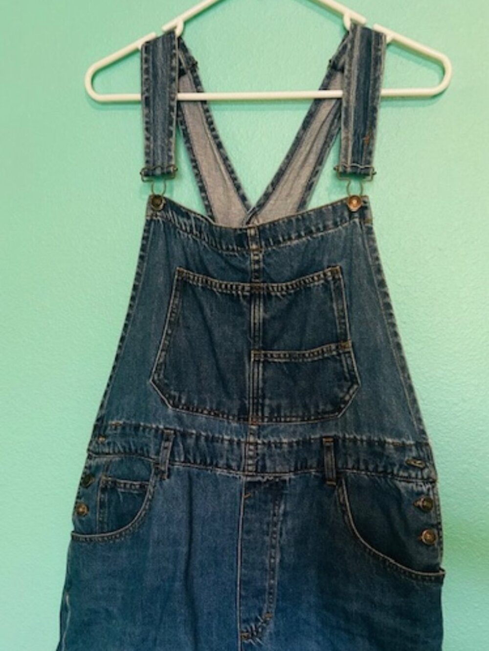 We the Free Ziggy Shortalls in color Sapphire size XL Like New